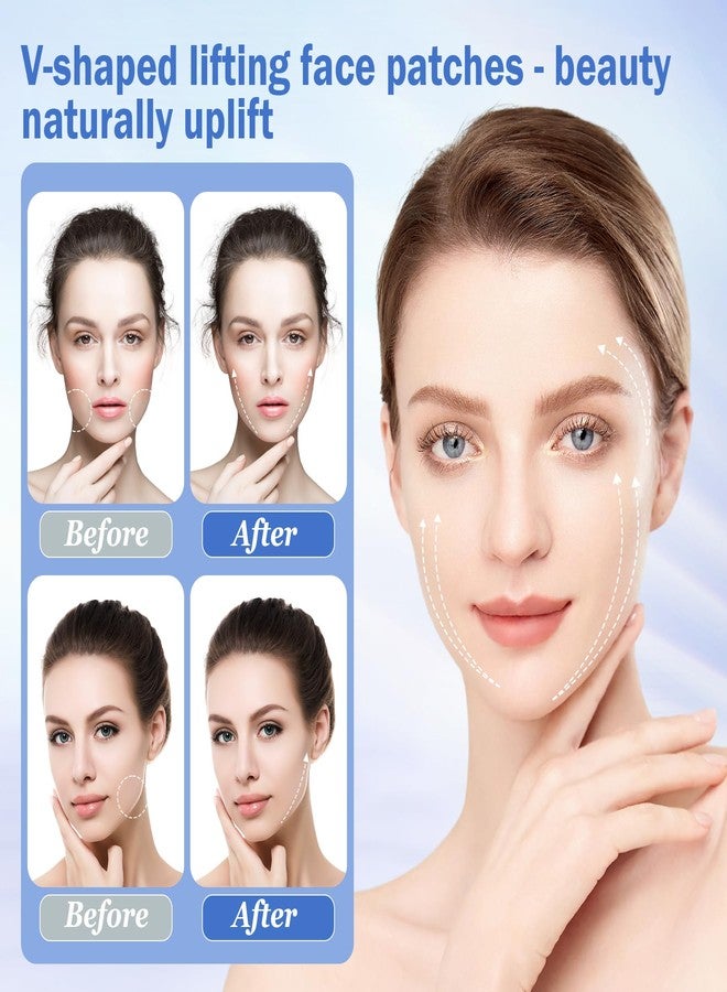 جانميسي شريط شد الوجه 200 قطعة، لصقات شد الوجه غير المرئية على شكل حرف V للبشرة المترهلة والذقن المزدوجة، شرائط شد الرقبة لتقليل التجاعيد، تطبيق ما قبل المكياج للعينين والفكين - Image 4